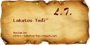 Lakatos Teó névjegykártya