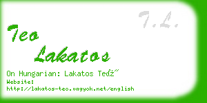 teo lakatos business card